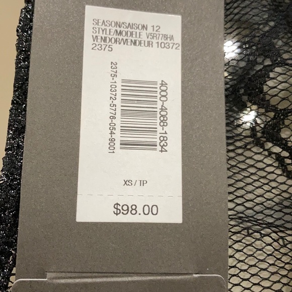 Armani Exchange NWT Gun Metal metallic /lace Dress XS - Picture 10 of 11